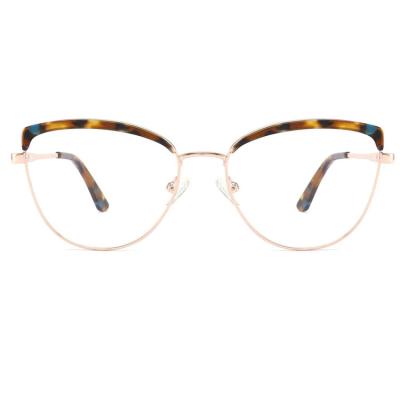 China For Computer Glass Spring Hinge Fashion Alloy Cat Acetate Glass Spectacle Monocle Cat Metal Optical Eyewear Ready To Ship for sale