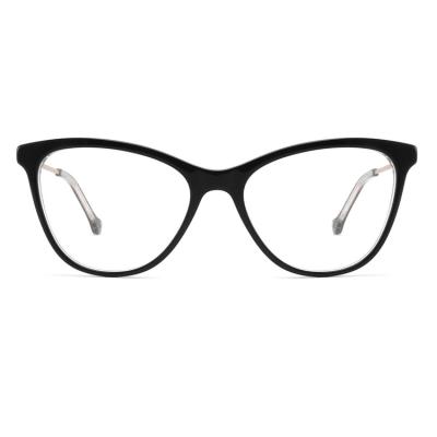 China For Computer Glasses New Hot Selling Women Shape High Quality Women Cat Eye Optical Prescription Glasses Acetate Eyeglass Frames for sale