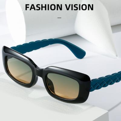 China 2022 women's sunglasses printed your own fashionable vintage ocean brand logo square sunglasses plastic rectangle sunglasses for sale