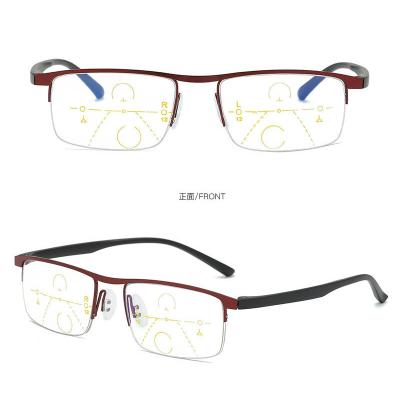 China Wholesale cheap photochromic metal anti frame reading glass progressive blue light readers for men women for sale