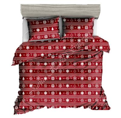 China Juntu Duvet Cover Set Anti-static Red Duvet Cover and Pillow Case Set 3D Printed Bedding Set for sale