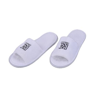 China Juntu Toe Spa slippers bulk+cotton white open disposable slippers anti-slip/soft/disposable spa for sale