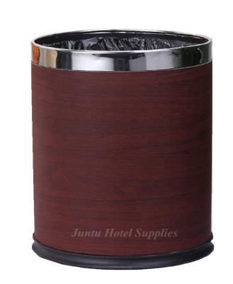 China Sustainable Juntu Customize Logo Hotel Room Round Shape Trash Can for sale