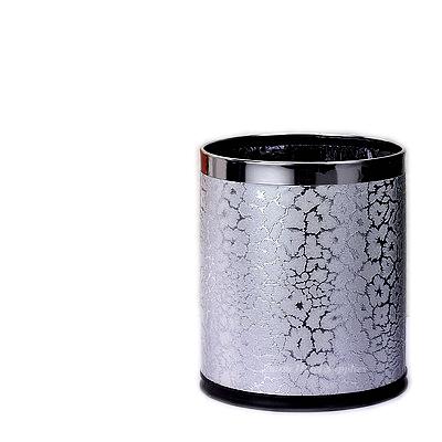 China Sustainable Juntu Customize Logo Hotel Room Round Shape Silver Color Trash Can for sale