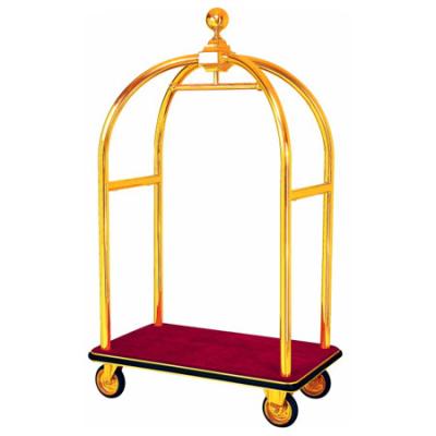 China Juntu Hotel Lobby Luggage Trolley Chaser Durable Gold Color Metal for sale