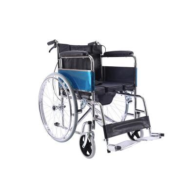 China The cheapest manual foldable lightweight wheelchair farme wheelchair position steel wheelchair for sale