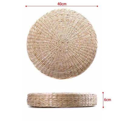 China Anti-Static Meditation Cushion Cotton Round Straw Cushion Seat Organic Yoga Meditation Cushion for sale