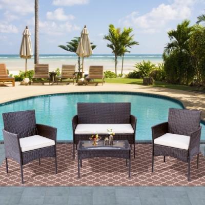 China Hot Sale 2 Seater Outdoor High Quality Modern Patio Weather Furniture Outdoor Bar Set Furniture Dining Rattan Garden Sets for sale