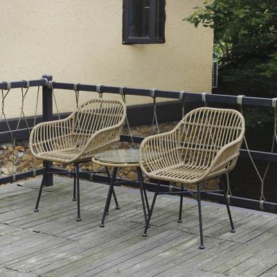 China 2021 Hot Sale Classic Waterproof High Quality Rattan Chairs And Table Cafe Set Outdoor Indoor Garden Furniture for sale