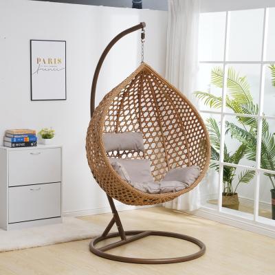 China 2022 Hot Sale Modern Outdoor Rattan Furniture Swivel Egg Pod Chair Patio Swing Hanging Chair With Stand for sale