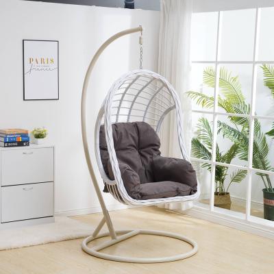 China Hot Sale Modern Outdoor Garden Patio Rattan Egg Chair Leisure Metal Swing Hanging Chair for sale