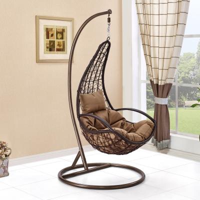 China Super Comfortable Wicker Swing Hanging Chair Out Door Steel Tube Patio Swings Cover Cheap Price Rattan Hanging Chair for sale