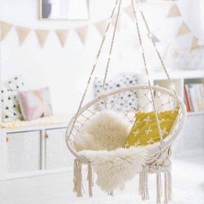 China Nordic Style Hammock Garden Cotton Rope Macrame Fringe Patio Swing Indoor Round Indoor Hanging Hammock Chair Cheap Durable Wholesale for sale