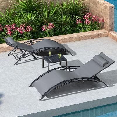 China Modern Cheapest Price Aluminum Pool Lounger Chairs China Factory Sales Directly Pool Chairs Sun Lounger Swimming for sale