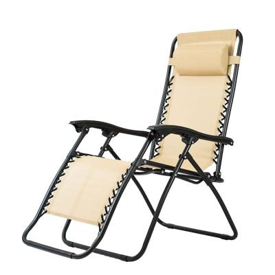 China 2022 Clean Outdoor Metal And Strong Folding Beach Chaise Lounge Chairs Fabric Weightlessness Leisure Garden Chair For Wholesale for sale