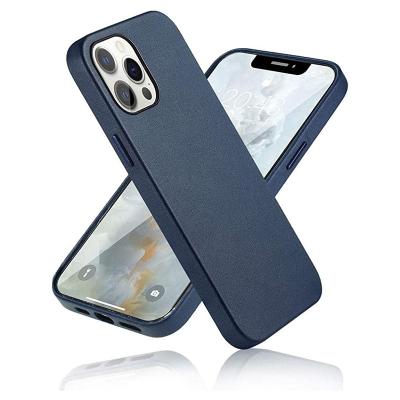 China Original Ultra Thin Shockproof 100% Metal Button Business Full Leather Phone Case For Apple Iphone 12 Pro Max for sale