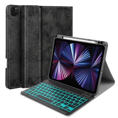 China Shockproof Ready To Ship Pen Slot Case For Ipad New Ultra Thin Magnetic Detachable PU Leather Keyboard pro 11 inches for sale