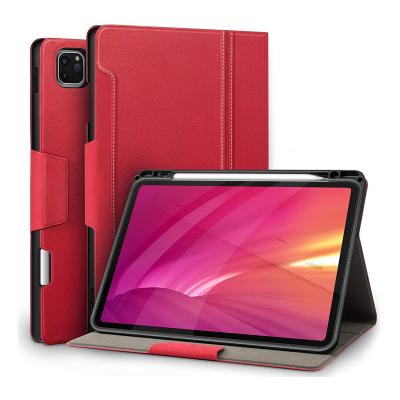 China iPad 2021 Case For iPad Pro 11 12.9 Cover With Built-in Apple Pencil Stand Auto SleepWake Work PU Leather Smart Case for sale