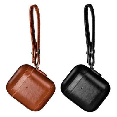 China For 2020 Luxury Design Logo Leather Earphone Case Wireless Earphone Earphone Charging Strap For Airpod Generation 2/3 for sale