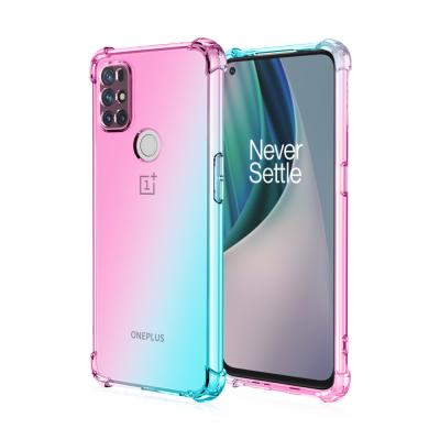 China Colorful Anti-drop Shockproof Gradient Soft TPU Phone Case For Oneplus 7T Pro 8 7 Nord 2 8T/9R N10 5G N100 9 Back Cover CE N200 Clear for sale