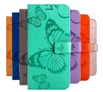 China Anti-fall Leather Wallet Case For Vivo X27 PRO Pro S9E S10 Y53S V21e X60 Y52s X50E Y20 iQOO 8 Butterflies Embossing Dirt-resistant Cover for sale