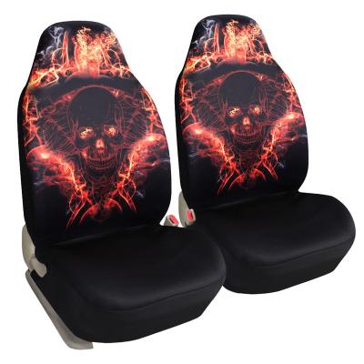 China IP 2 Front Car Seat Covers Specially Authorized Universal Fit With Skull Flame Pattern for sale