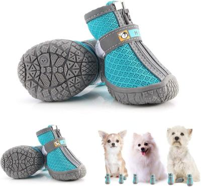 China Mesh Surface Dog Boots Small Cotton Dog Viable High End Adjustable Air Sneaker Medium Large Dog Shoe for sale