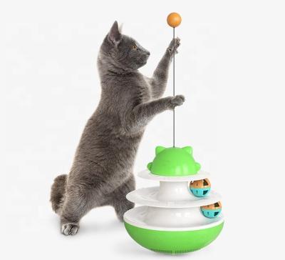 China Viable Interactive Smart Toy For Pets Cat Teaser Stick Toy Kitty Puzzle Tumbler Toys Tease The Cat 2 Pcs All-Season Support 600g ABS for sale