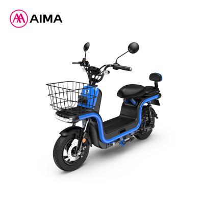 China 800W 60V 20AH Carbon Steel AIMA XIOMA U1 6020 Carbon Steel Electric Delivery Bike LIGHTWEIGHT Electric Motorcycle Rack Box Food Delivery Bike for sale