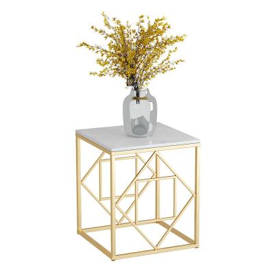 China Small apartment light bedside cabinet sofa living room table marble eight-immortal modern Nordic simple luxury table for sale