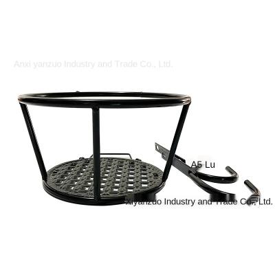 China Morden Small Space-Saving Iron Flower Basket Hanging Potted Green Plant Jardiniere Balcony Railing Thickened Flower Rack for sale