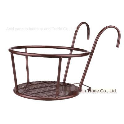 China Morden Flower Rack Balcony Flower Rack Wrought Iron Railing Window Fence Window Sill Green Dill and Hanging Brackets for sale