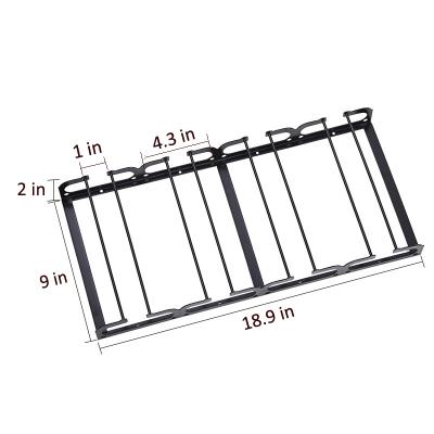 China Metal Bar Kitchen Black Glass Storage Hanger Metal Under Cabinet Stemware Wine Glass Rack for sale