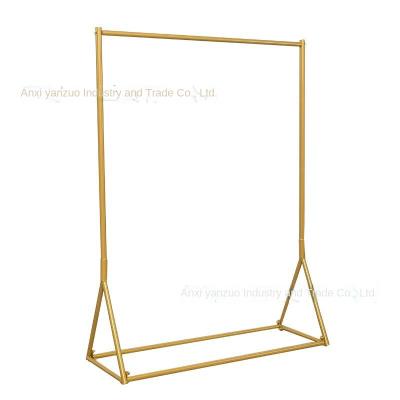 China Gold multi-function women's floor type women's single store shelf clothing rack clothing store shelf clothing store display clothes racks for sale