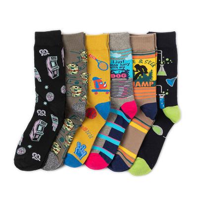 China Wholesale Antibacterial Funny Happyslides Socks Men Printed Fashion Novelty Calcetines Hombre Socks,Men Funny Happy Compression Socks for sale