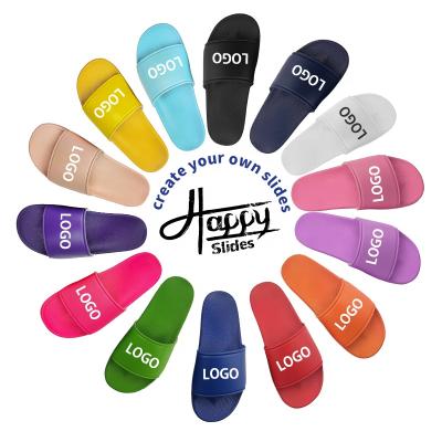 China OEM Custom Black Anti-Slippery Slides Shoes Sandal PVC, Custom Logo Slippers Men Plain Blank Slide Sandal, Custom Logo Slide Sandal Slippers for sale