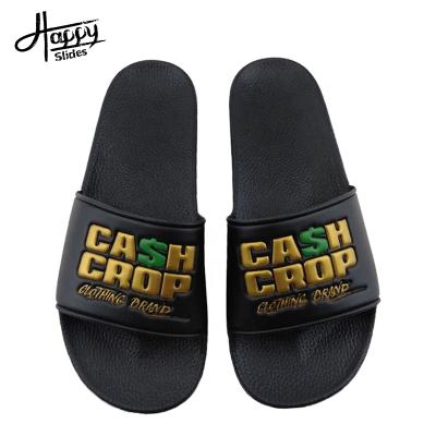 China Happyslides Anti-Slippery Flat Sandals for Women and Ladies, Ladies Shoes and Sandals Woman, Logo Slide Fashion Slide Sandals Custom Made for sale