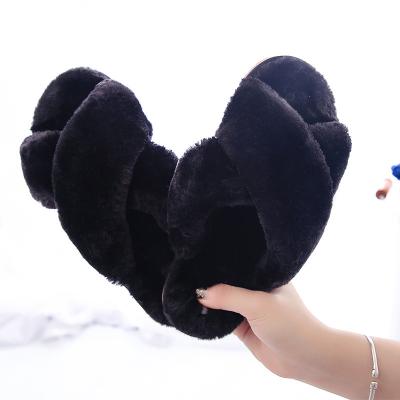 China Simple slippers new and winter fashion trend Hellosport copy-cat leopard plush autumn home female soft warm slippers for sale