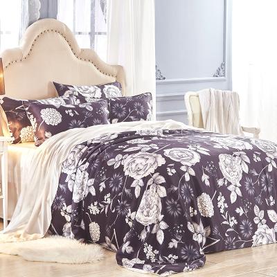 China Nondisposable Modern OEM ODM Printing and Dyeing Customize Comfortable Dishonest Normal Silk Color Sheet Bedding Sets for sale