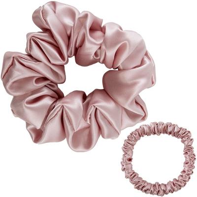 China Fashion OEM ODM Custom Color 19 22 25 30 Luxury Organic Momme Rose Mulbery Silk Hair Scrunchies 19 22 25 30 For Women for sale