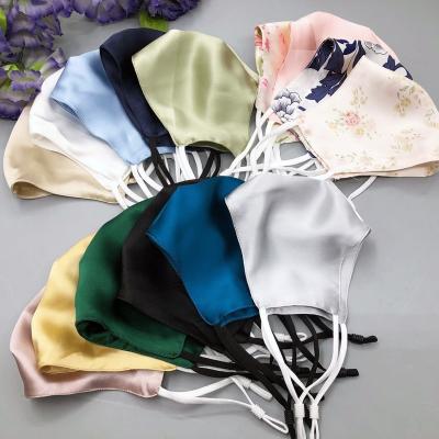 China Custom 2021 OEM ODM silk satin double layer protective luxury 100% pure mulberrry silk facemask for sale