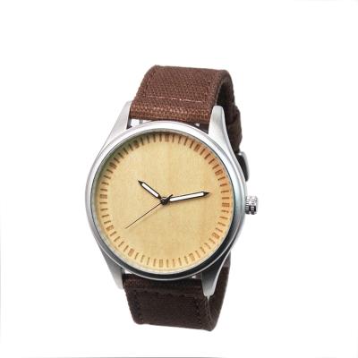 China Simple But Elegant Design Sand Blust Alloy Quartz Watch Case Wood Dial Nylon Strap Fashion Unisex Watch OEM Watch for sale