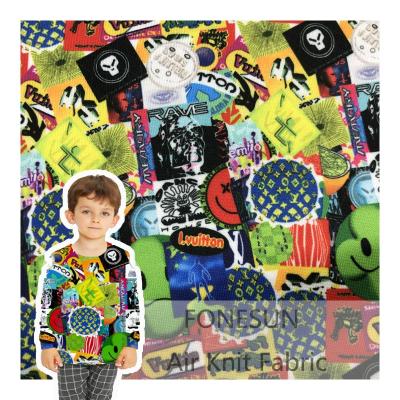 China Memory No MOQ High Quality Digital Printing Custom Printed Air Knit Fabric For Kids for sale