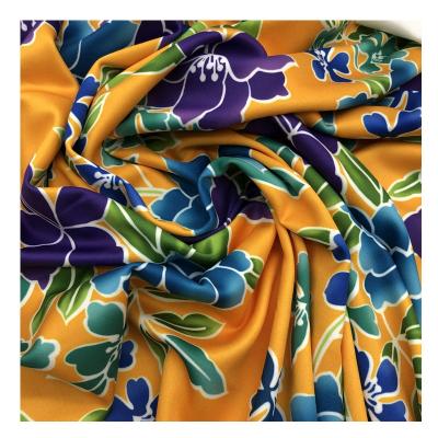 China Memory Stretch Floral Printed Polyester Knit Fabric Polyester Lycra Scuba Fabric For Bikini Swimwear for sale