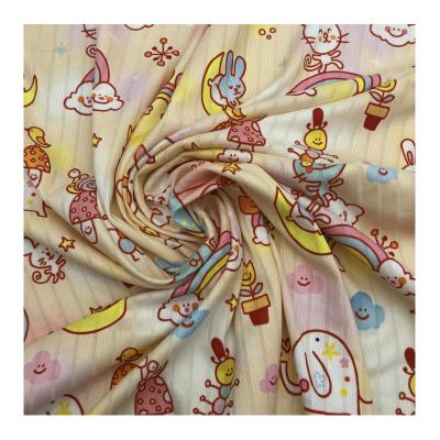 China Popular Design Digital Printing Anti Pill Polyester Spandex Custom Rib Knit Fabric Sets For Knitted Sweater for sale