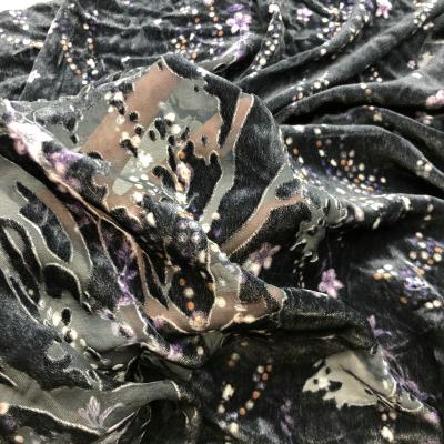 China Organic Burnout Blackout Printed Fabric 100% Silk Viscous Velvet Silk Digitial Printing CE, Oeko-Tex STANDARD 100 Dress Or Other Use for sale