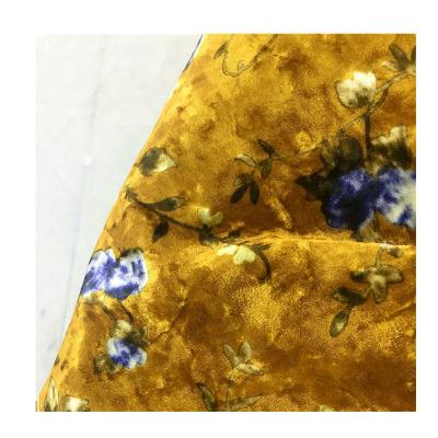 China Customer Print Polyester Spandex Velvet Anti-static Fabric For Dresses for sale