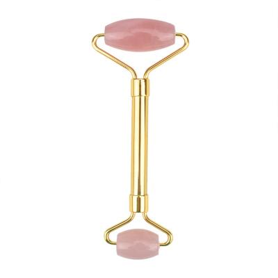 China Colorful Designs Wholesale Natural Jade Roller Anti Aging Face Wand Massage Rose Quartz Facial Roller Gua Sha for sale