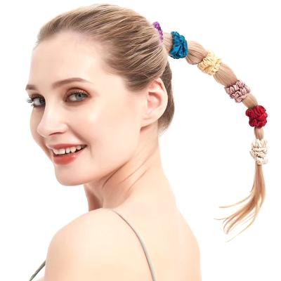 China Hot Selling 100% Natural Women's Hair Tie Silk Elastic Hair Scrunchies Scrunchies For Ponytail Holder for sale