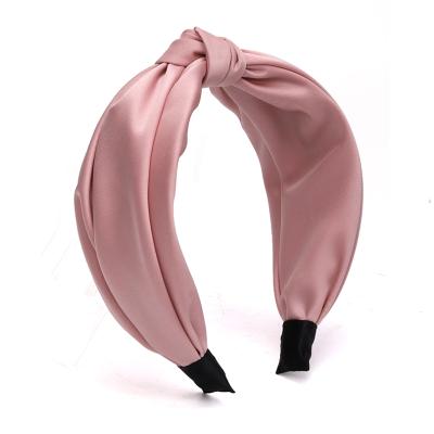 China Custom Made Pink Mulbery Twisted Silk Hairband Twisted Silk Headband Hairband For Women for sale